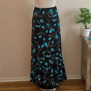 CATO Black and Blue Floral Skirt
